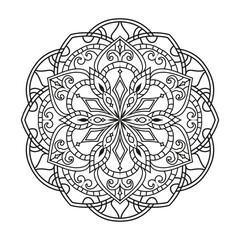 Vector outline mandala decorative and ornamental design for coloring page. vector mandala circles


