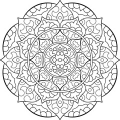 Mandala. Coloring book. Vector illustration.