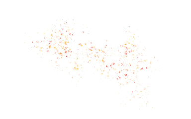 Clusters of multi-colored fluffy flakes that look like snow