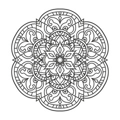 Mandala decorative and ornamental design for coloring page