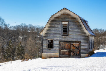 Countryside winter landscape in rual Virgina, USA