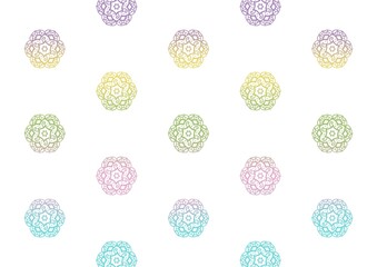アラベスクや花のような幾何学模様のパステルカラーのグラデーション背景イラスト素材