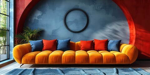 Living room decorate interior design Pop art style backdrop