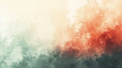 Ethereal mist  subdued coral and mint abstract spring background for serenity and renewal