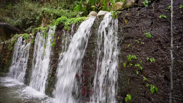 Ban Ganga Small Temple in Uttarkashi: Ganga Stream from a hill brought by Arjuna, Mahabharata Mythology. Indian Culture and Traditions.
