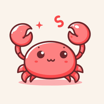 crab cancer zodiac sign cartoon illustration