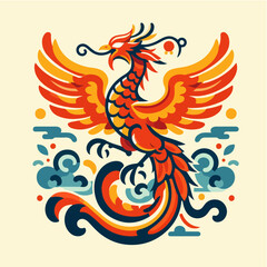Fototapeta premium Chinese mythological phoenix creature