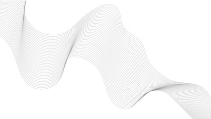 Technology abstract lines on white background. Abstract wave line for banner, template, wallpaper background with wave design. Vector illustration.