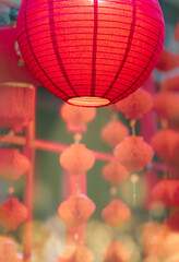 Fototapeta na wymiar Chinese new year lanterns in old town area.