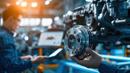 Handheld workshop tools facilitate the installation of automotive brake spare parts with precision and efficiency