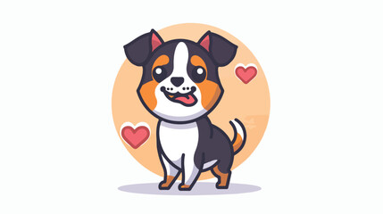 Dog puppy standing icon. Cute cartoon kawaii pet