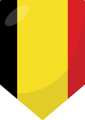 Belgium flag pennant 3D cartoon style.