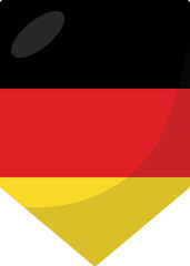 Germany flag pennant 3D cartoon style.