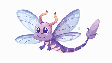 Dragonfly flying icon. Cute cartoon kawaii funny