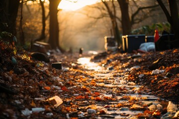 Illegal dumping of rubbish and trash desecrates the beauty of nature, serving as a poignant reminder of the destructive consequences of pollution on our environment