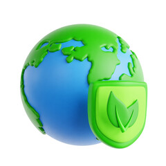 Environmental Protection 3D Icon Illustration for Earth Day