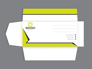 Envelopes design front and back for office document or message. White empty mail envelope Full and folded A4 size. Flat vector illustration.  open closed front and back letter view, corporate business