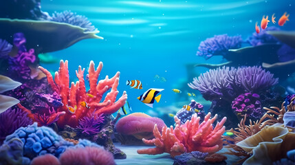Obraz na płótnie Canvas Living corals and anemones in the deep sea