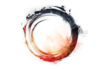 Infinity rolling circle, black and red on white background, concept of yin yang, nature of things, science, infinity. Expressed as a beautiful image