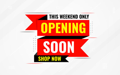 Opening Soon banner template vector design. Online shop opening background, Special Discount marketing poster design for web and Social. sale banner vector template Design.