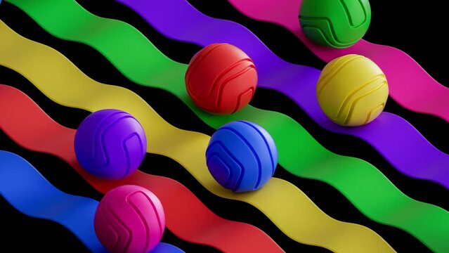 A loopable 3d render animation of balls 