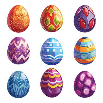 Easter eggs icons. Vector illustration. isolated