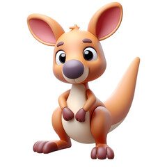 3d kangaroo cartoon style. Realistic 3d high quality isolated render