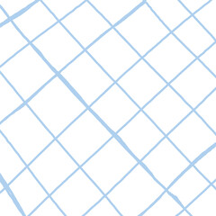 Vector hand drawn cute checkered pattern. Plaid geometrical simple texture. Crossing lines. Abstract cute delicate pattern ideal for fabric, textile, wallpaper.