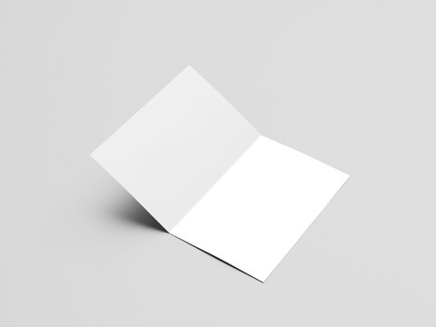 Blank half fold brochure mockup