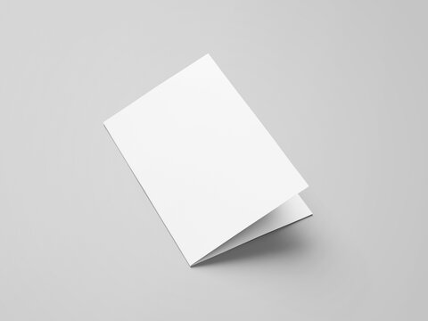 Blank half fold brochure mockup