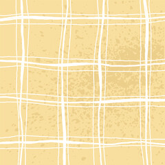 Hand Drawn Irregular Geometric Pattern with doodle freehand grid. Unique beige, yellow, white brush shapes and borders. y2k grunge Simple Design Element, Vector Illustration Grid.
