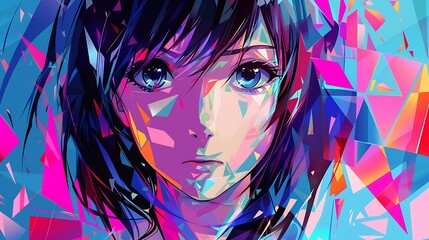 Abstract Anime background, manga style, LOFI, colorful wallpaper, poster cover
