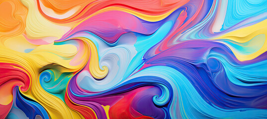 Colorful Liquid paint swirls background