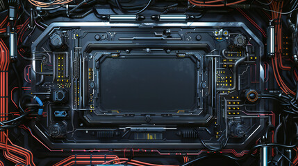 Fototapeta premium cyberpunk style frame border background