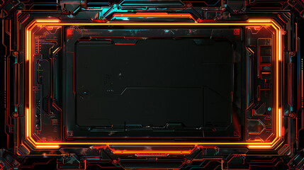 cyberpunk style frame border background
