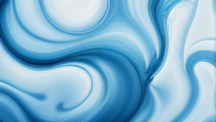 Minimal fluid water motion curves and turbulent flowing waves backdrop in light blue. - obrazy, fototapety, plakaty