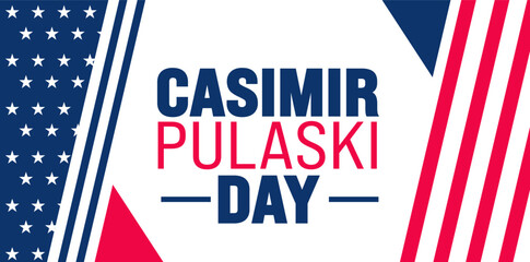 March is Casimir Pulaski Day background template. Holiday concept. use to background, banner, placard, card, and poster design template with text inscription and standard color. vector illustration.