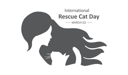 International Rescue Cat Day, vector. 