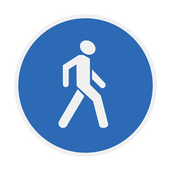 Pedestrian zone road sign icon