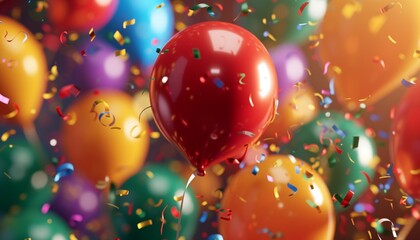 Celebrate with realistic Birthday Balloons, captured in stunning 8k resolution by an HD camera, offering a lifelike and joyful representation of the festive occasion.