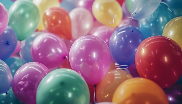 Dive into the festivity of Birthday Balloons, skillfully photographed in 8k by an HD camera, highlighting the vibrant colors and celebratory mood.