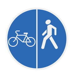Icon road sign zone for pedestrians and cyclists