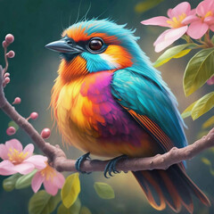 Colorful bird animal