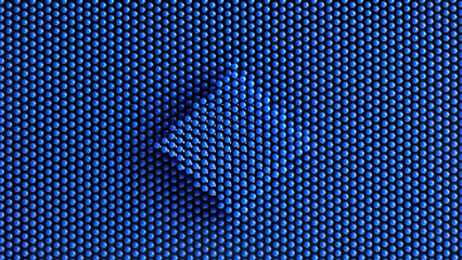Physical mosaic pixel art - rhombus. Lots of blue pixel details. Geometric abstract background or...