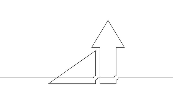 recommend clip art: Illustration vector of graph. Continuous one line drawing of arrow up. Single line art of bar chart. Flat icon of business growth. Increasing arrow vector