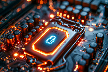 A security lock key is installed in the semiconductor of a computer's CPU to prevent confidential...