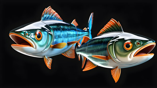 recommend clip art: glassy a cartoon character pairs mackerel fish on a black background. illustration of pairs mackerel fish. cartoon pairs mackerel fish, clipart pairs mackerel fish. sea pairs fish. fish isolated on 
