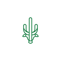 Cactus and bull head logo design combination.