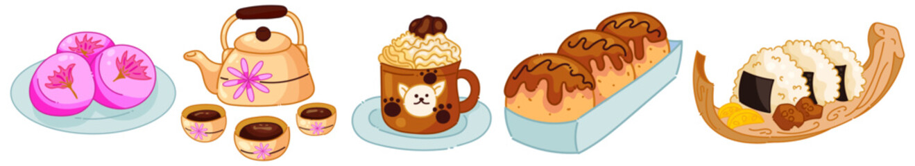 Food Illustration. Japanese food. Vector Illustration