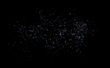 Clusters of multi-colored fluffy flakes that look like snow